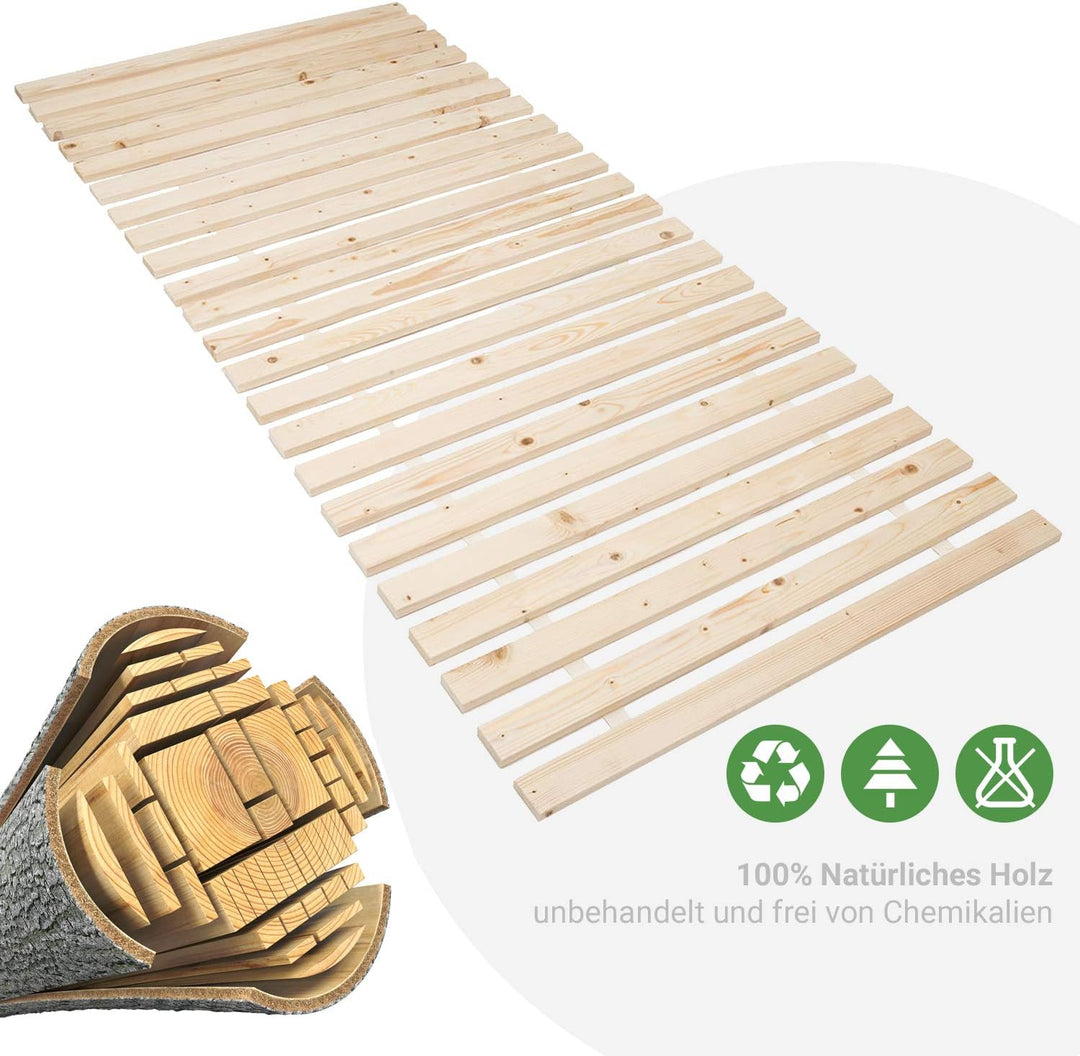 Panorama24 Rollrost Premium 90x200 (23 Latten) Rolllattenrost Lattenrost Bettrost Rollroste Holzlatt