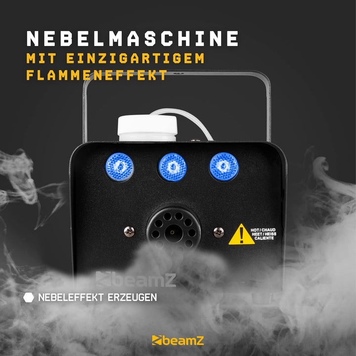 BeamZ S700-LED Ice Mini Nebelmaschine mit Lichteffekt in Blau, 700 Watt, Party Rauchmaschine, Fog Ma