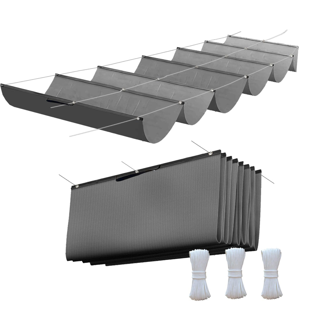 Einziehbares Welle Sonnensegel 0.9x3.5m, Verstellbare Pergola Markise mit wasserdichtem &amp; UV-beständ