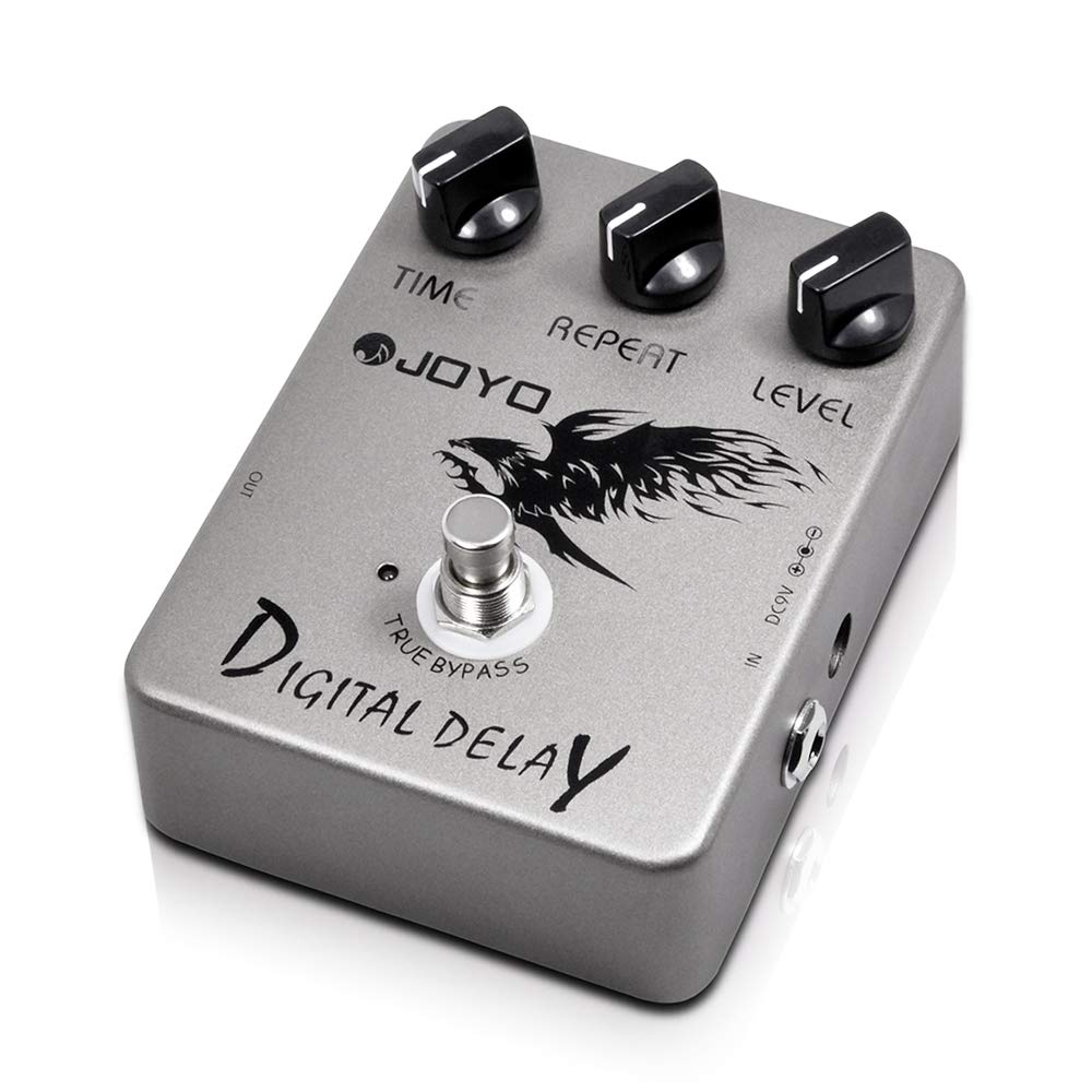 JOYO Digitales Delay-Effektpedal für E-Gitarre und Bass, Verzögerungszeitbereich 25–600 ms, Sounds „
