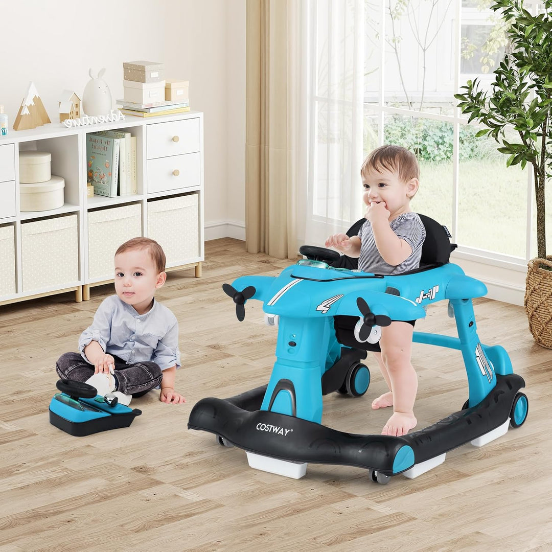 FANTASK Lauflernwagen Baby Walker, Lauflernhilfe 6 in 1 klappbar verstellbare Höhe Geschwindigkeit m
