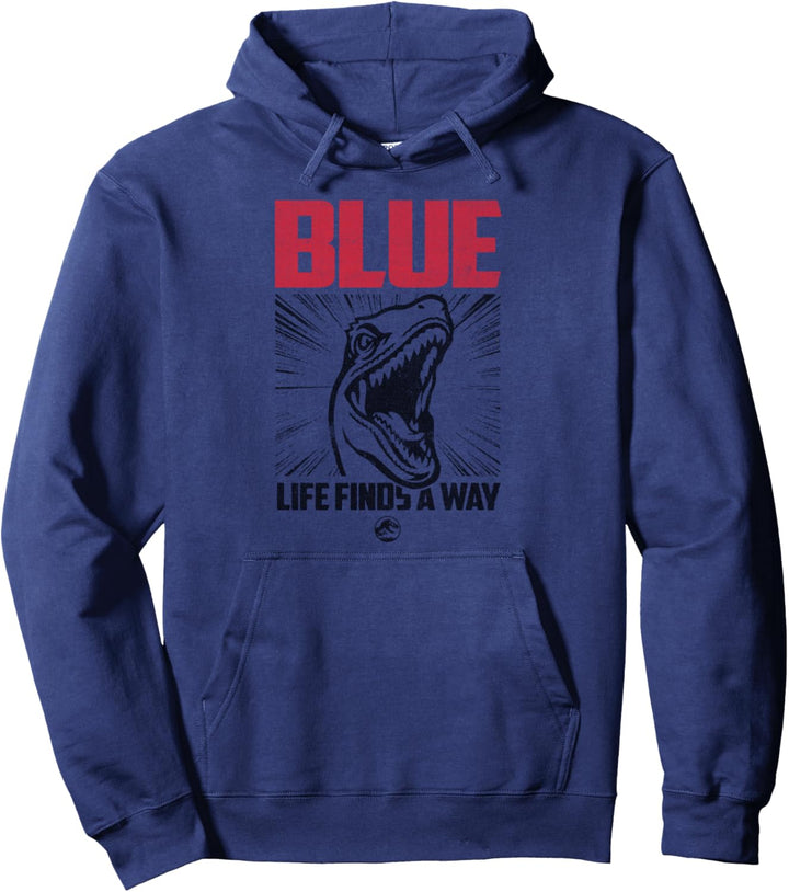 Jurassic World Blue Life Finds A Way Pullover Hoodie