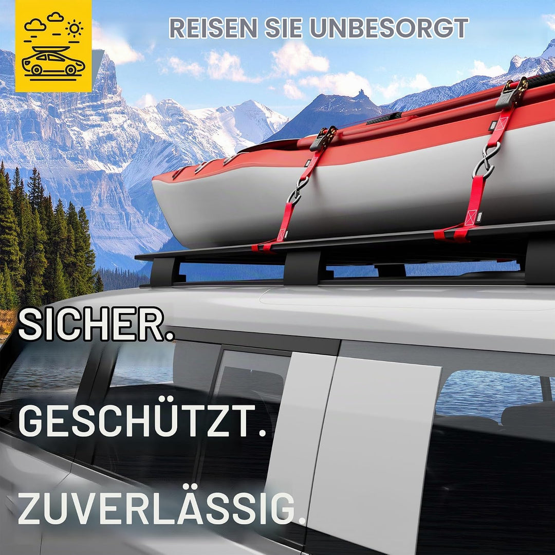 AUGO Spanngurte mit Ratsche – 2 Stück – 4,5 m –1000 kg Tragkraft – Lastengurte für bewegliche Geräte