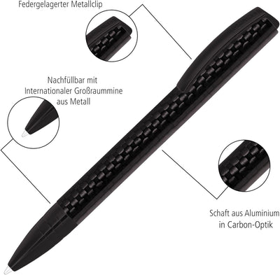 ONLINE ON36012 Drehkugelschreiber Vision Carbon mit internat. Grossraummine Strichstärke M (mittel),