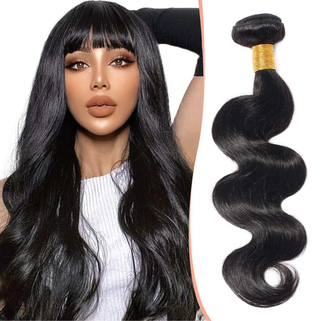 SEGO 18" Echthaar Tressen 1 Bundle Weave Human Hair Brazilian Extensions Body Wave Virgin 100% Unpro
