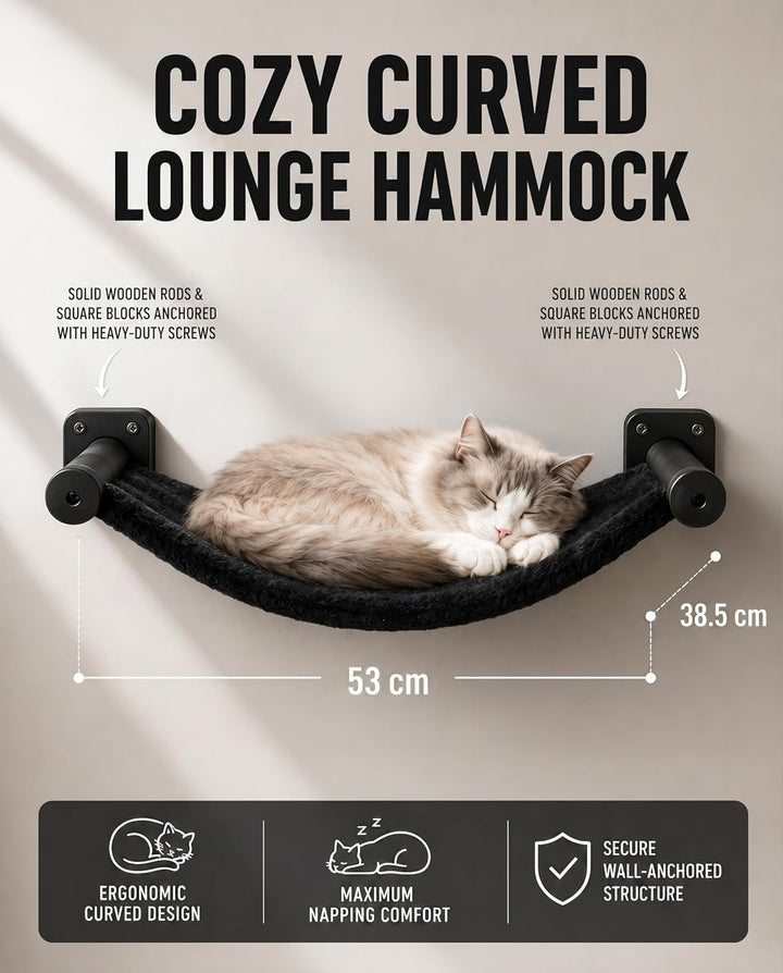 Kletterwand Katzen Set, 4-in-1 Katzen Kletterwand Set, Stabiler Katzenmöbel mit Hängematte, Katzenha