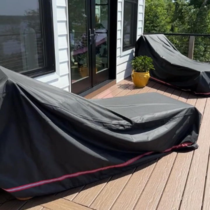 Turtle Life Gartenliege Abdeckung, Abdeckhauben für Liegen Wasserdicht, Liegestuhl Abdeckung mit Bel