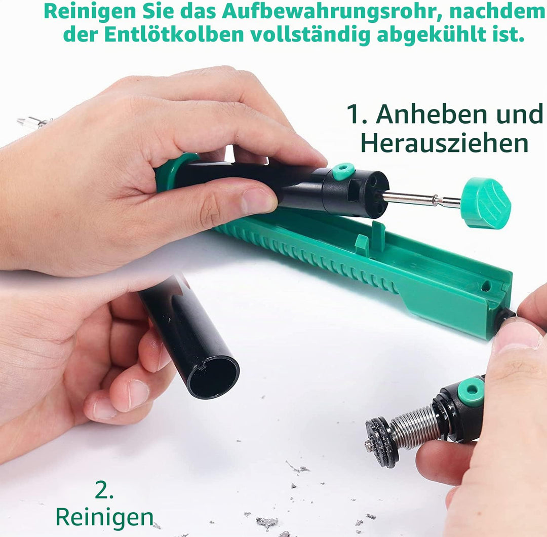 YIHUA 929D-V Elektrisches Vakuum Entlötkolben Lötkolben Sauger Entlötpumpe mit kürzerem Ladegriff un