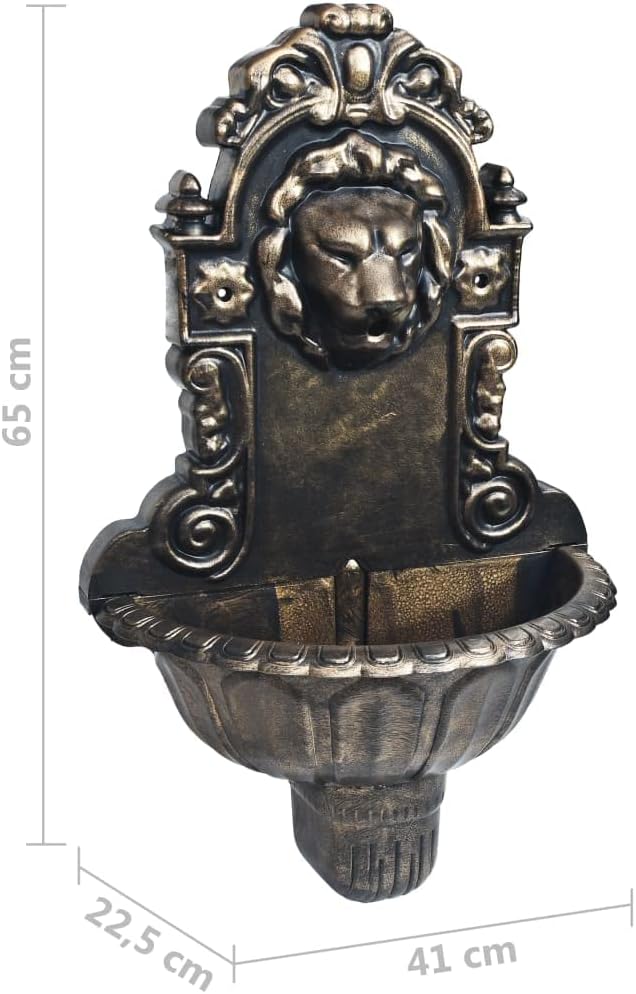 vidaXL Wandbrunnen mit Wasserpumpe Löwenkopf Design Zimmerbrunnen Wasserspiel Dekobrunnen Springbrun