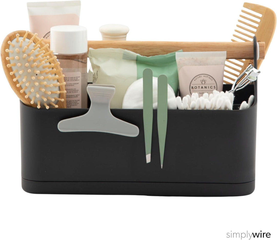 simplywire – Make-up-Organizer – Badezimmer-Caddy – Schwarz, Schwarz