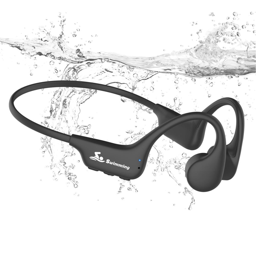ANSTEN Kopfhörer Schwimmen,IPX8 wasserdichte Kopfhörer Schwimmen mit MP3-Player 32GB Speicher, Knoch