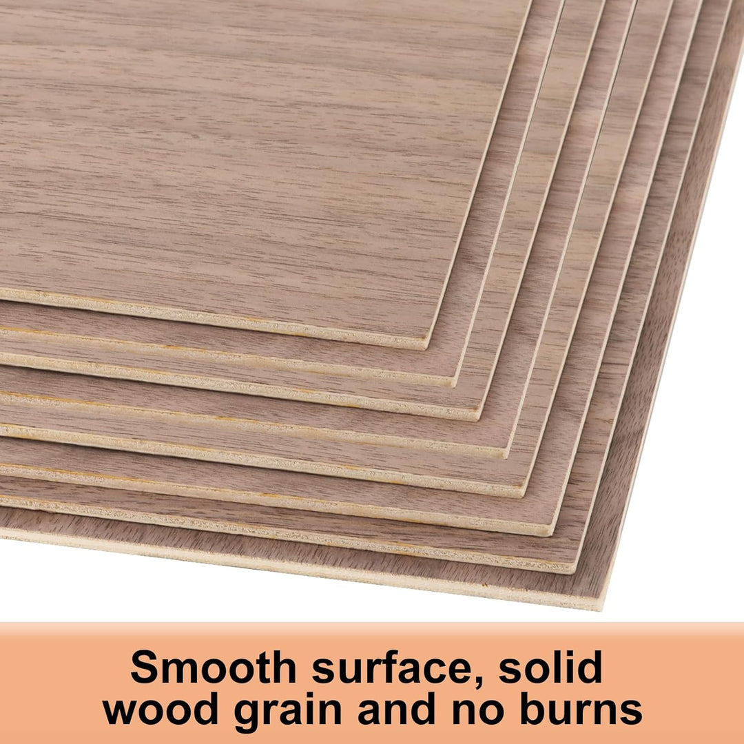 12 Stück Sperrholzplatte 3mm, Walnuss Sperrholz 3mm, 30 X 30 cm Unbehandeltes Nussbaum Holz, Lindenh