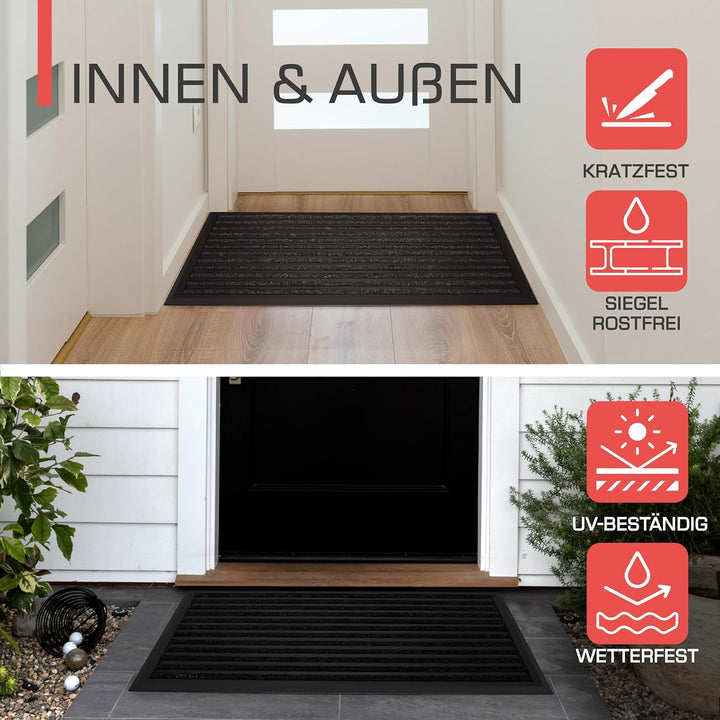 XXL Fussmatte Aussen 70x100 cm – rutschfest Rostfrei Fussabtreter Aussenbereich – Outdoor-Fussmatte