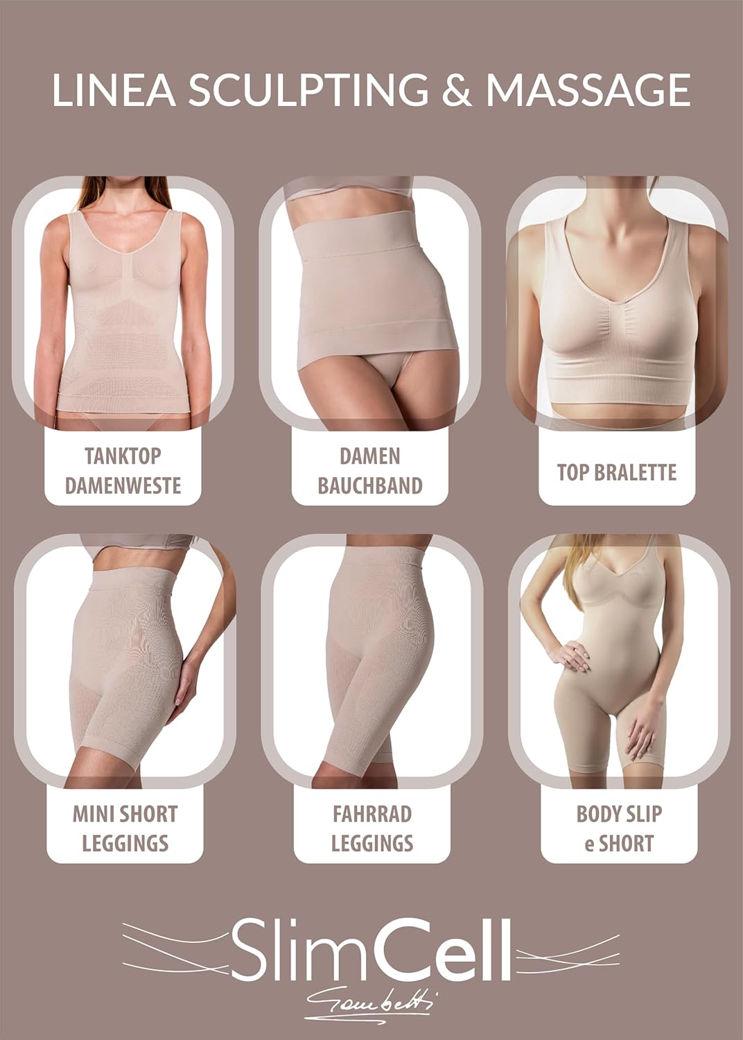 SLIMCELL Anti Cellulite Leggings Damen Draining - Shape Leggings Damen, Mikrofaser Shapewear Damen B