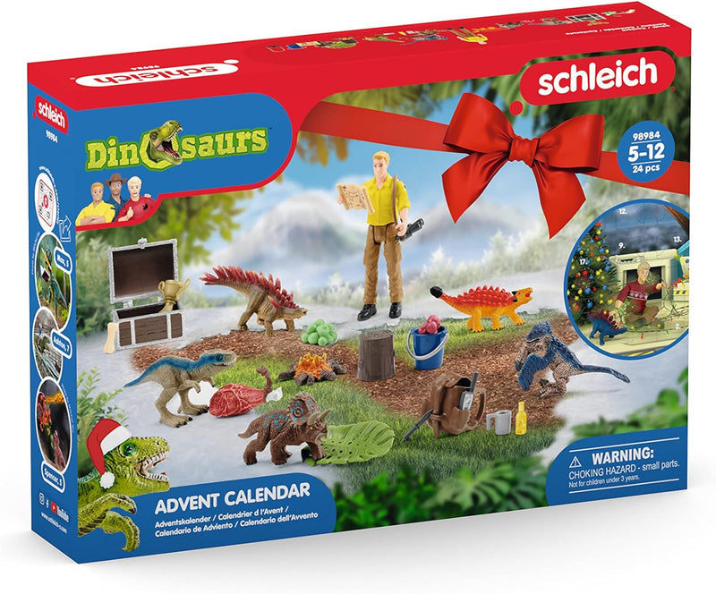 schleich 98984 Adventskalender 2023 DINOSAURS, ab 5 Jahren, DINOSAURS - Spielset, 24 Teile