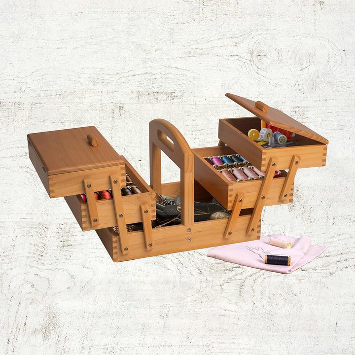 Hobby Gift GB8450 Holz Cantilever Sewing Hobby Craft Aufbewahrungsbox, 3-Stufen, 23 x 31 x 25.2cm, 3