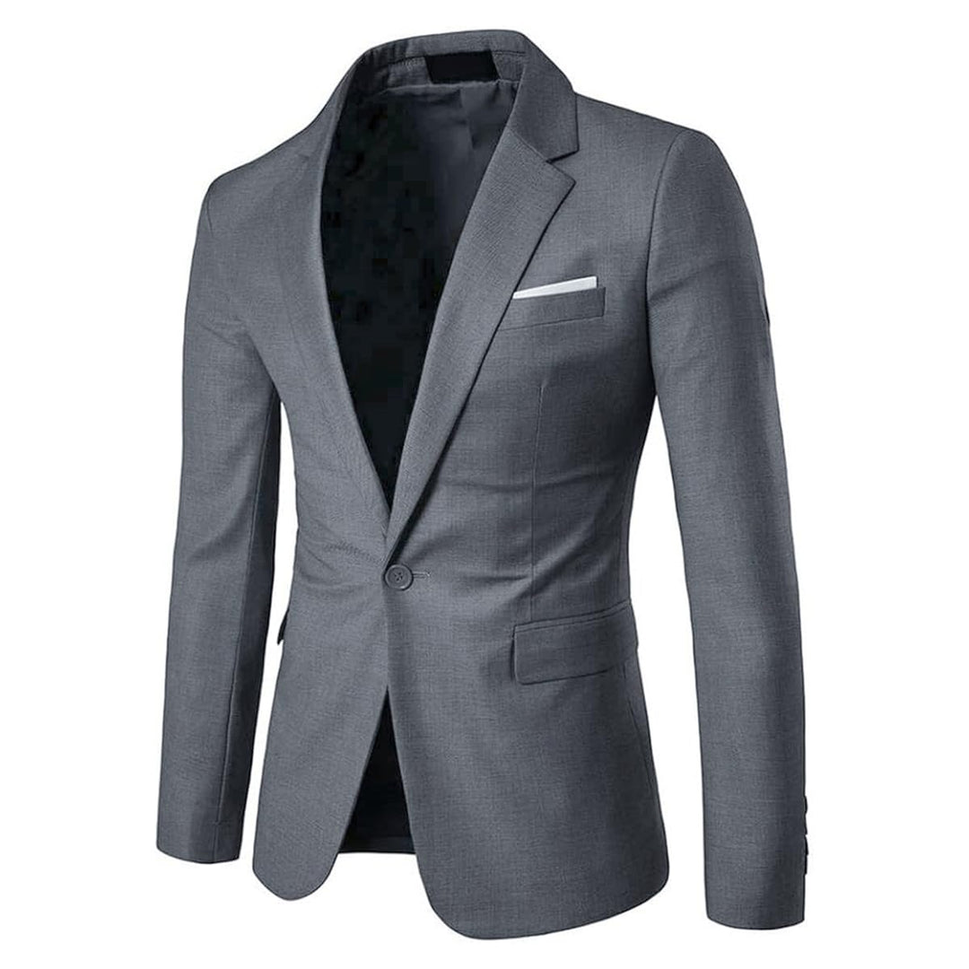 Allthemen Sakko Herren Slim Fit Anzugjacke EIN Knopf Sakko für Business XS Dunkelgrau, XS Dunkelgrau
