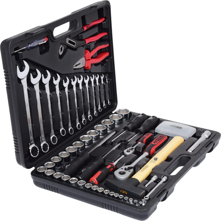 KS Tools 911.0688 1/4 Zoll + 1/2 Zoll Werkzeug-Satz | inklusive 2 Umschaltknarren, 45-Zahn | matt sa