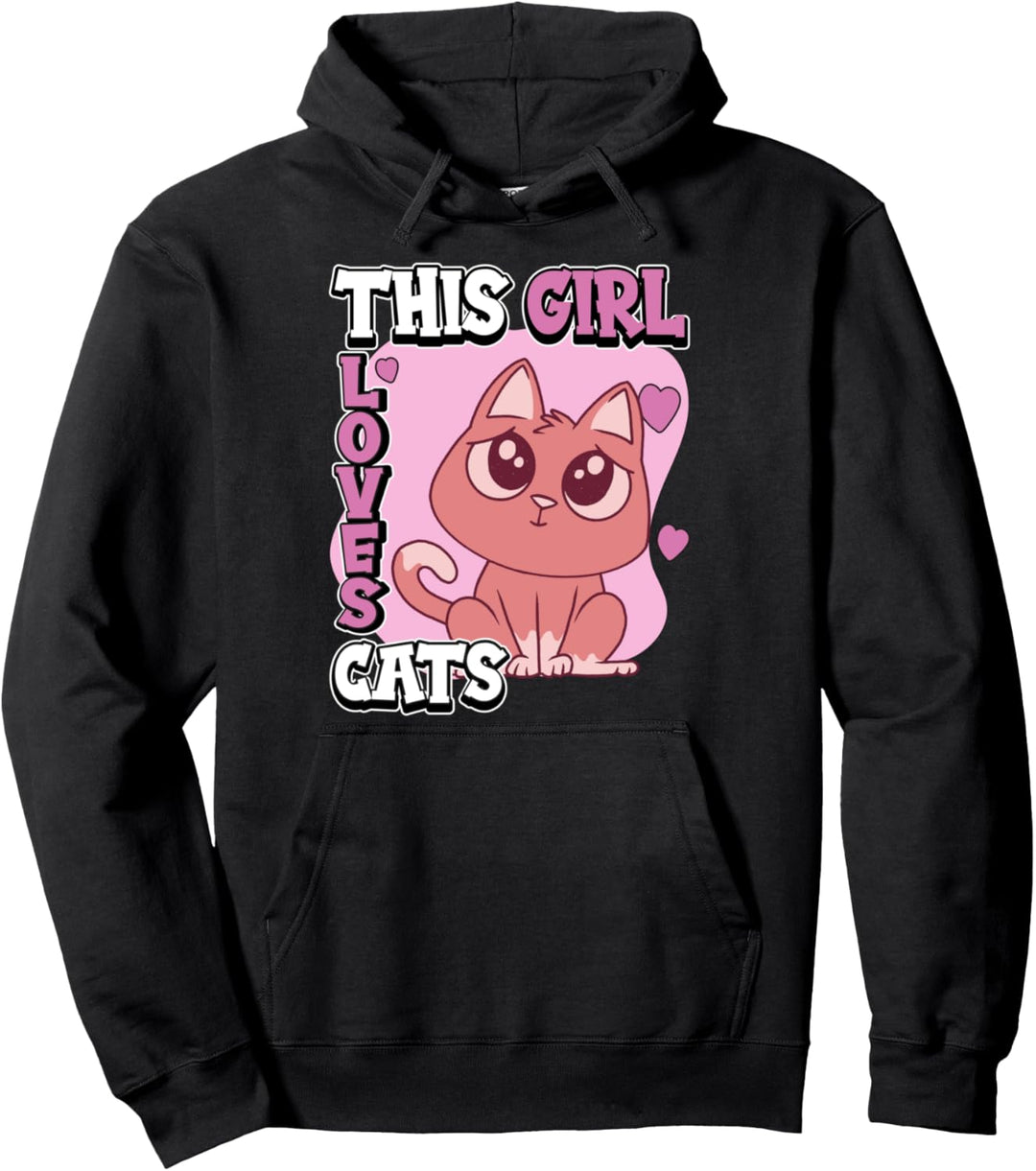 Mädchen This Girl Loves Cats Katze Pullover Hoodie