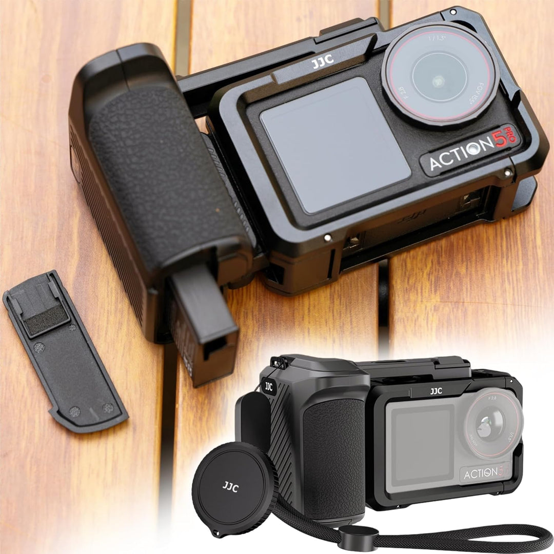 JJC Osmo Action 5 Pro Cage Street Grip Kit, Metall-Schutzrahmen mit Griff für DJI Osmo Action 5 Pro/