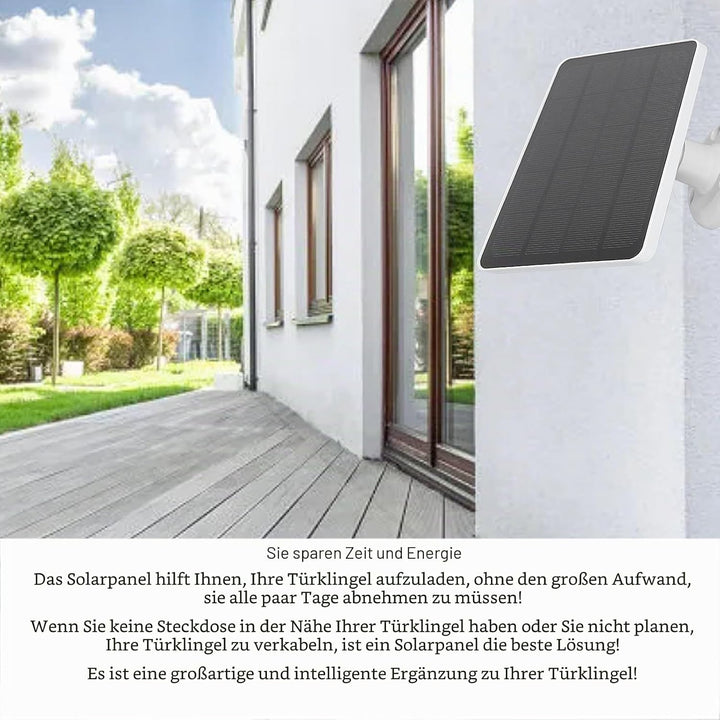 Solarpanel für Türklingelkamera, 10 W Solarpanel Ladegerät für Nest/Eufy Doorbell 2K Kamera, Video T