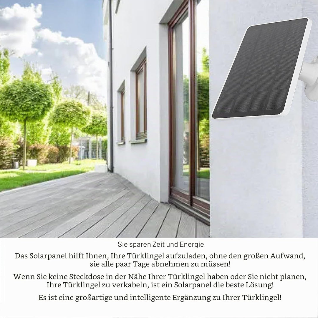 Solarpanel für Türklingelkamera, 10 W Solarpanel Ladegerät für Nest/Eufy Doorbell 2K Kamera, Video T