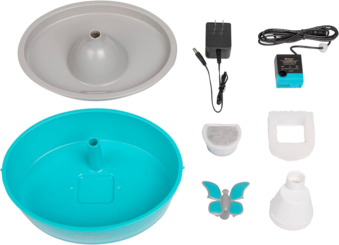 PetSafe Drinkwell Butterfly Trinkbrunnen für Katzen und kleine Hunde, BPA-freier Kunststoff, 1,5 Lit