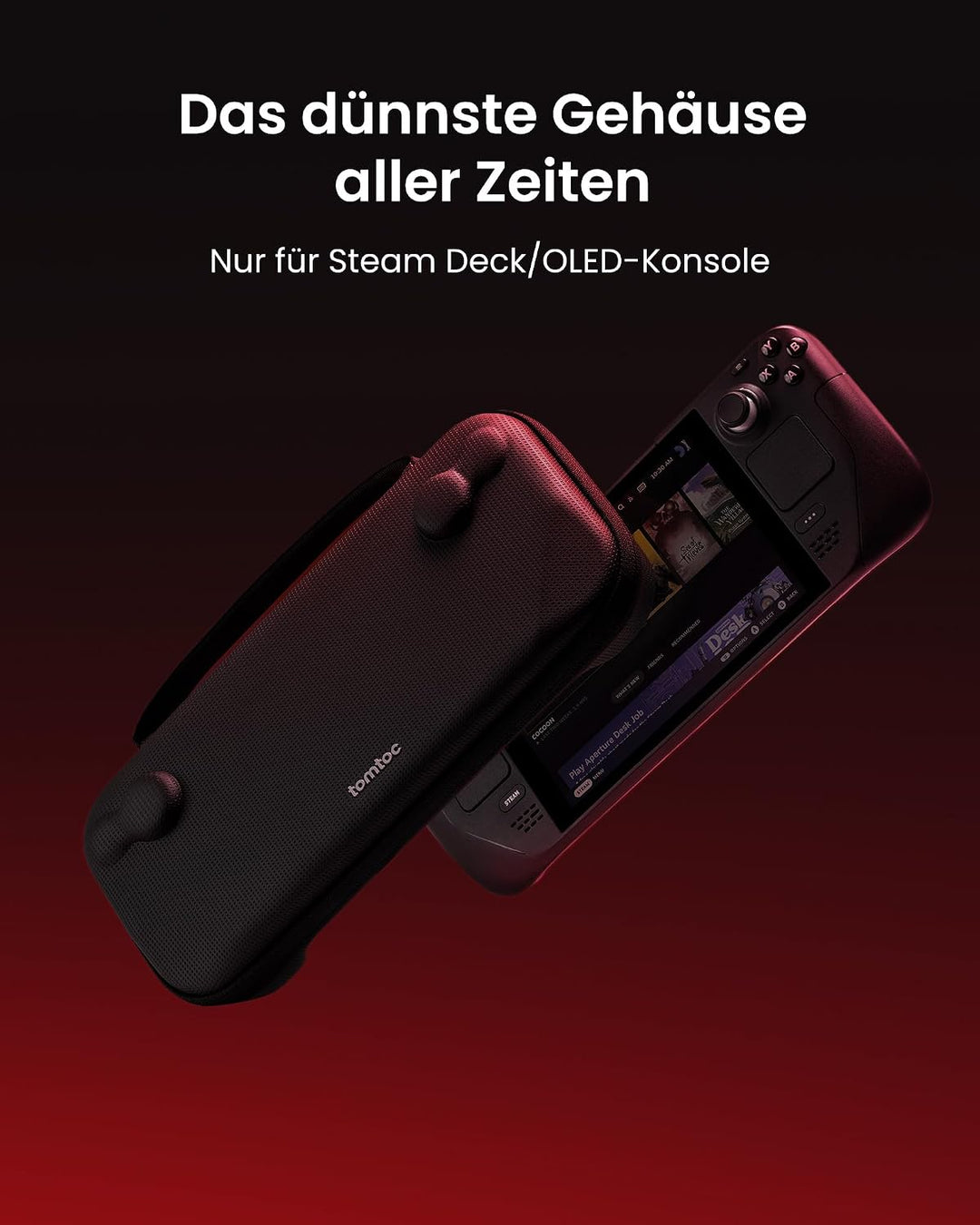 tomtoc Slim Tasche Kompatibel mit Steam Deck / Steam Deck OLED, Rundumschutz Case Hülle für Reise, U
