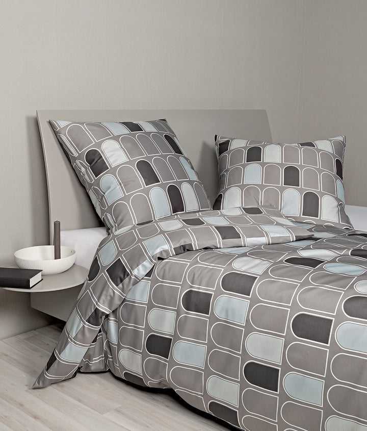 Janine Bettwäsche Mako-Satin J. D. 135x200 + 80x80 cm Taupe, 135x200 + 80x80 cm