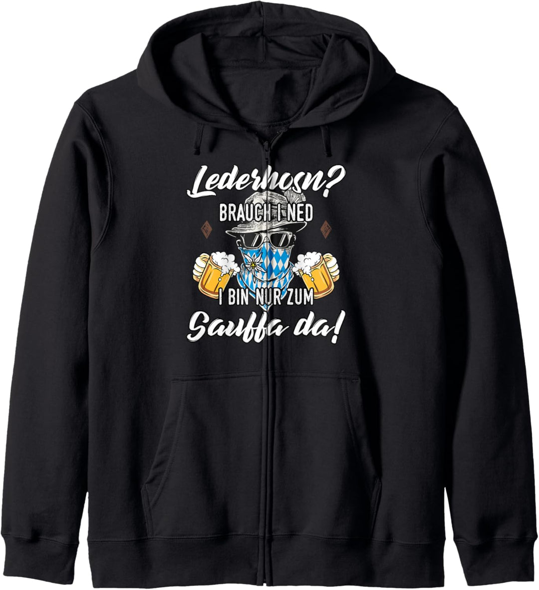 Trachtenshirt Herren Lederhose Passend für Oktoberfest Kapuzenjacke