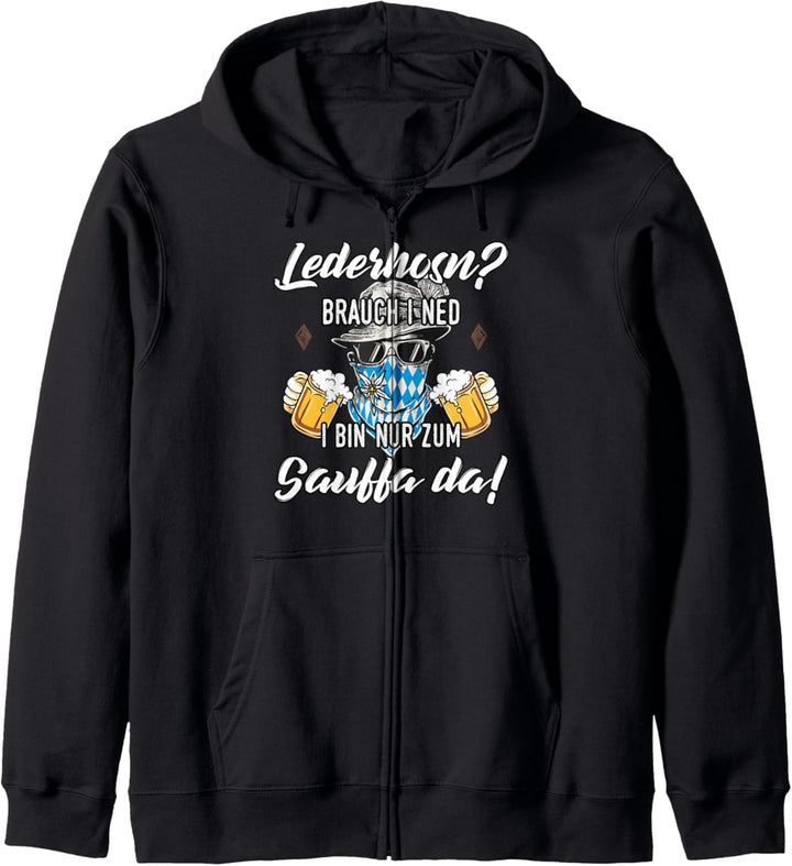 Trachtenshirt Herren Lederhose Passend für Oktoberfest Kapuzenjacke