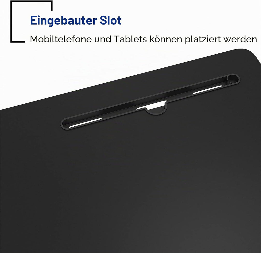 SogesHome Laptoptisch 80 * 40cm höhenverstellbar PC-Tisch mit Rollen, Betttisch, Beistelltisch,Klein