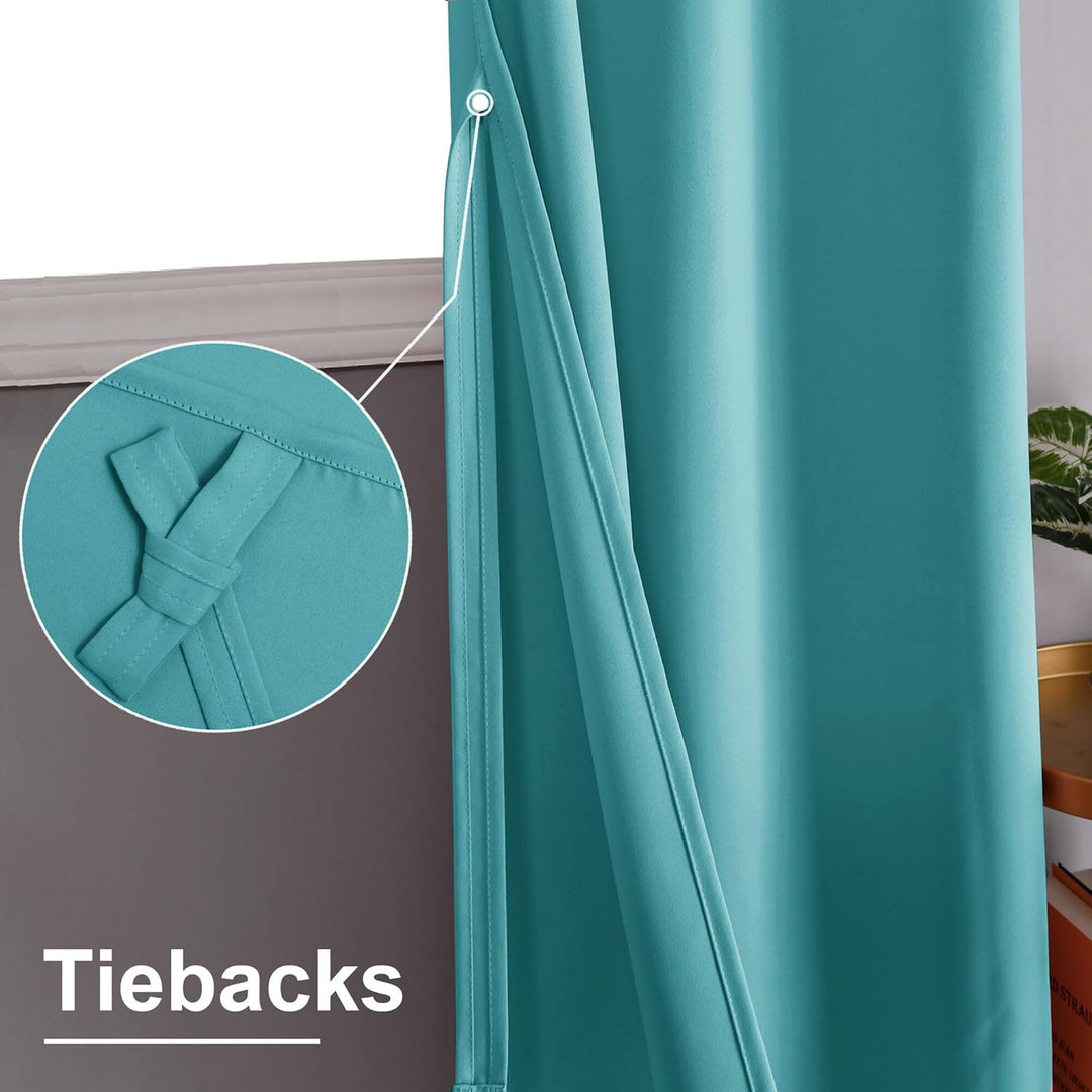 XWZO Blickdichte Vorhänge Verdunklungsvorhänge mit Ösen 2 Stücke Gardienen mit Raffhalter Lichtundur