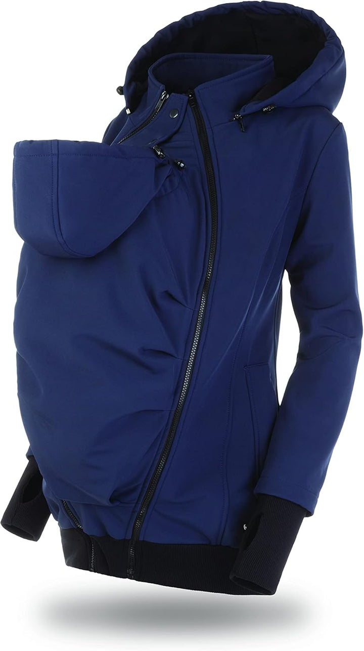 fun2bemum EVEREST 6in1 BACK/FRONT Softshell Jacke, Tragejacke, Babytragejacke,Schwangerschaftsjacke