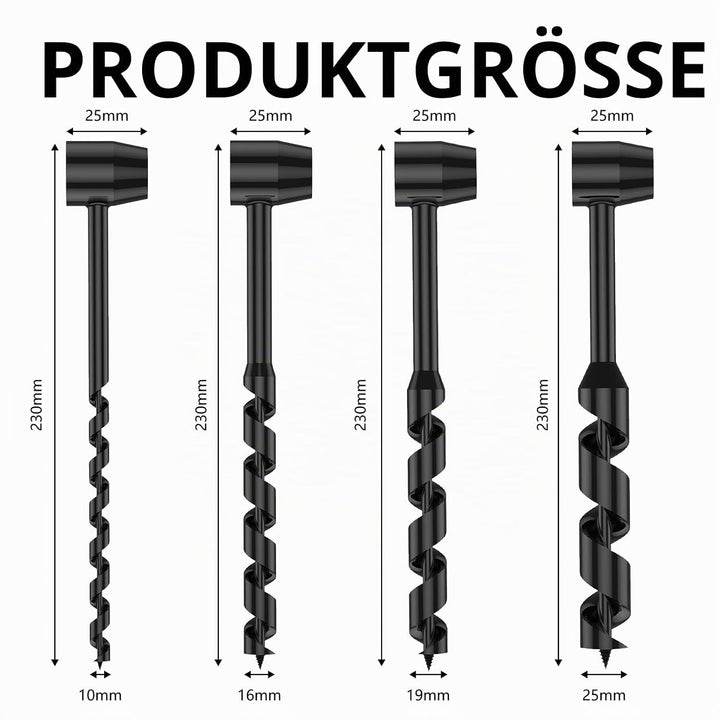 Handbohrer, Bushcraft Manueller Schraubenschlüssel 10-25mm Manueller Spiralbohrer für Outdoor-Aktivi