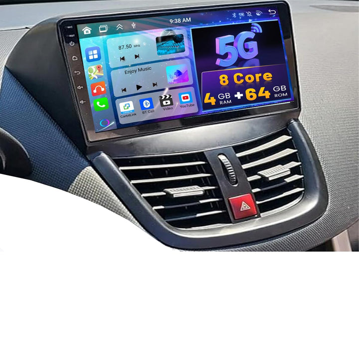8 Core 4+64GB Android Autoradio Wireless Carplay für Peugeot 207 2006-2015, Hikity 9 Zoll Touch Disp
