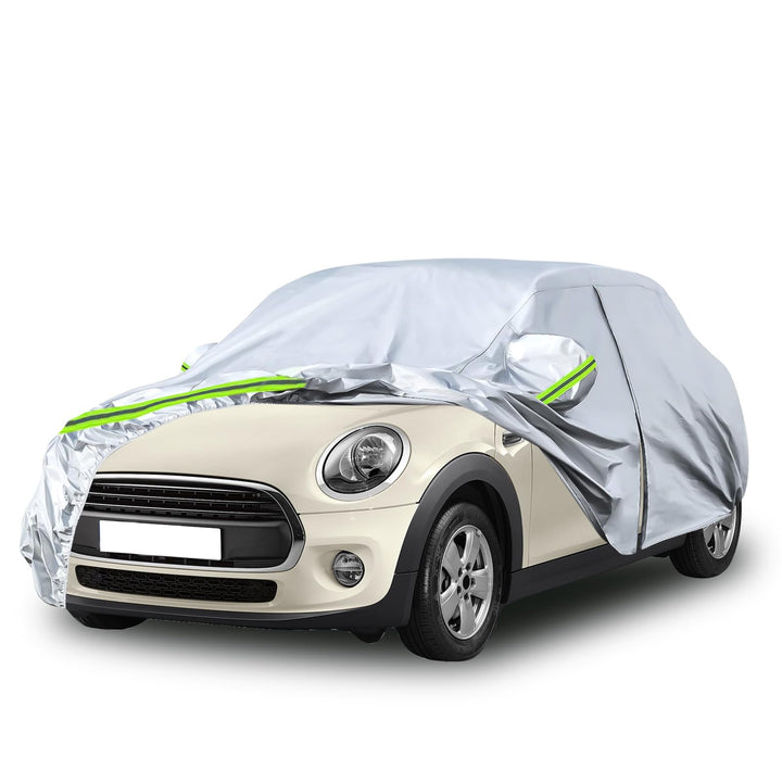 Autoabdeckung Wasserdicht Passend für Mini Cooper 3 Türer 2000-2024, Silber Vollgarage Autoplane mit