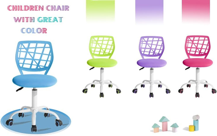 FurnitureR Home Office Stuhl, ergonomischer höhenverstellbarer Drehstuhl mit Rollen, moderner Comput