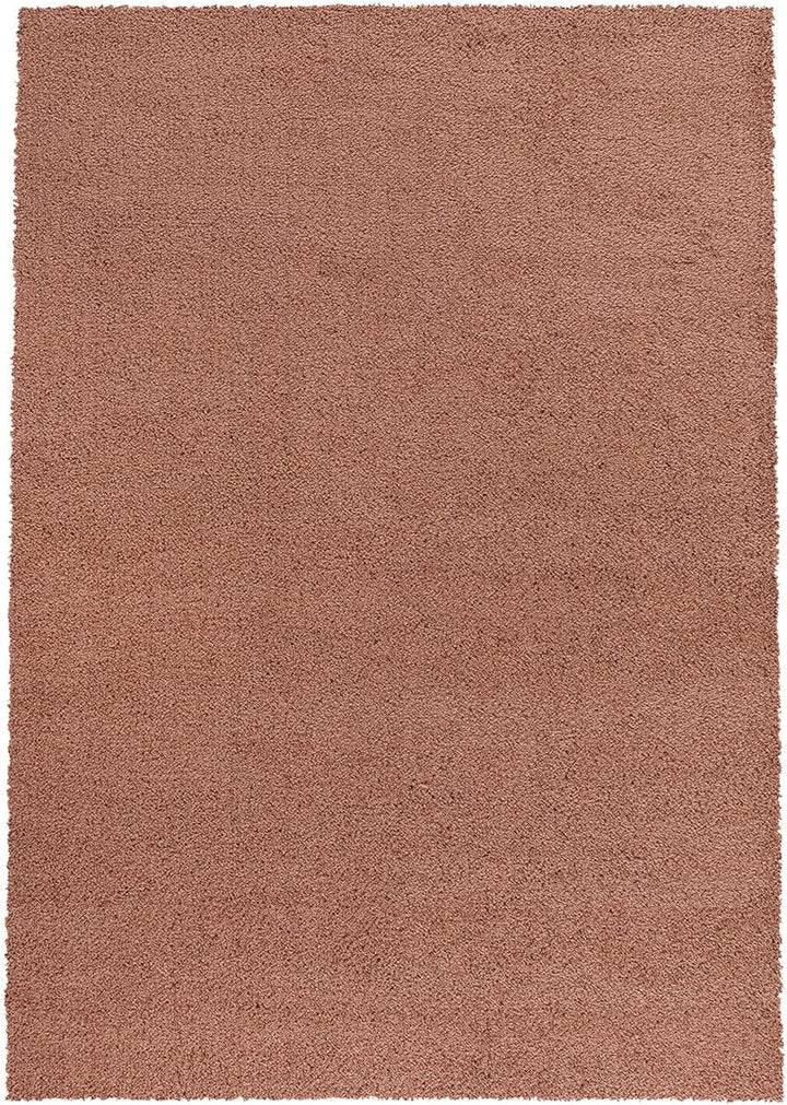 carpet city Polyester Shaggy Teppich Hochflor Wohnzimmer - 150x150 cm Quadratisch - Einfarbig Rosé -