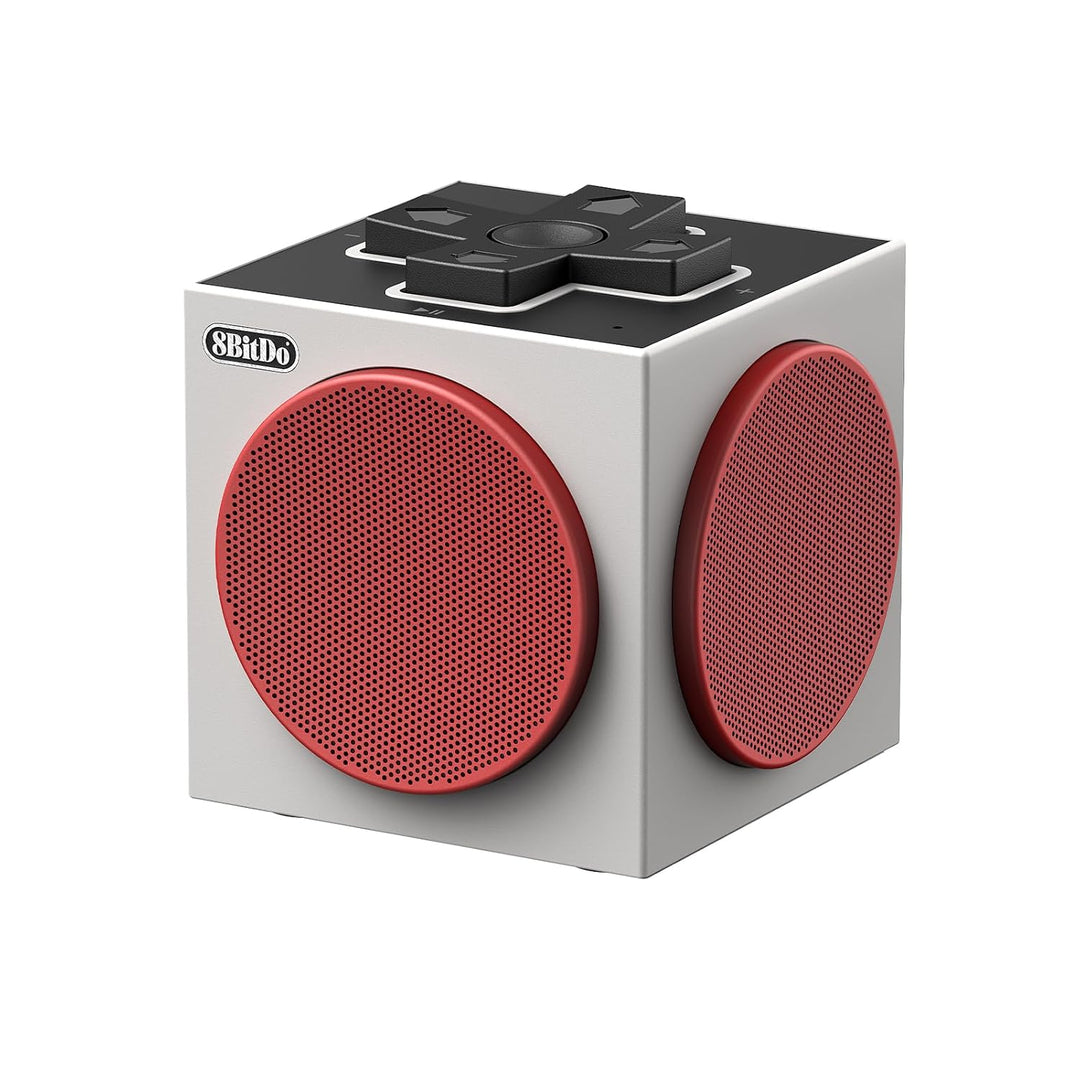 8BitDo Retro Cube 2 Speaker, Portable Bluetooth Speaker with Stereo Sound, Wireless Charging Dock, B
