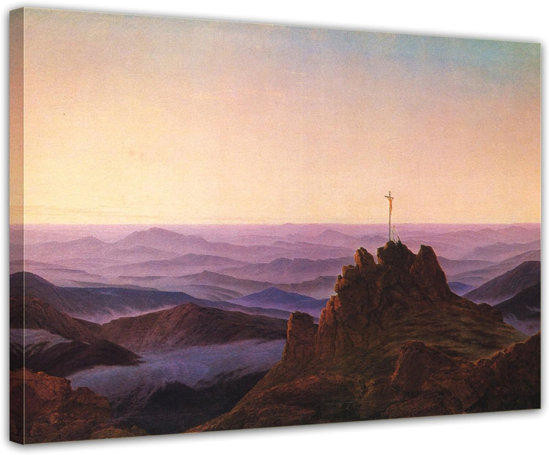 Bilderdepot24 Bild auf Leinwand | Caspar David Friedrich Morgen im Riesengebirge in 70x50 cm als Wan