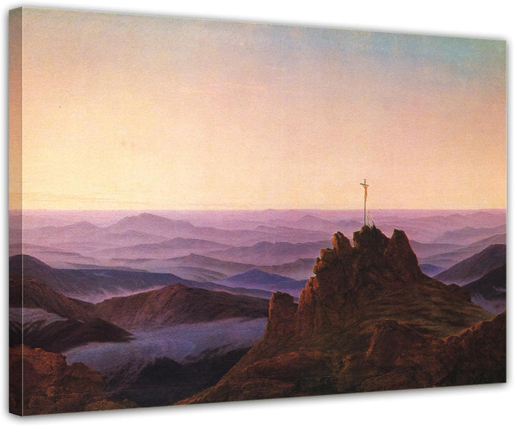 Bilderdepot24 Bild auf Leinwand | Caspar David Friedrich Morgen im Riesengebirge in 70x50 cm als Wan
