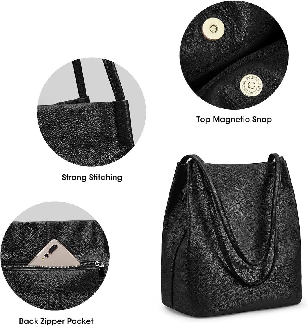 Kattee Damen weiche Echtleder Totes Umhängetasche Geldbörsen und Handtaschen mit oberem Magnetversch