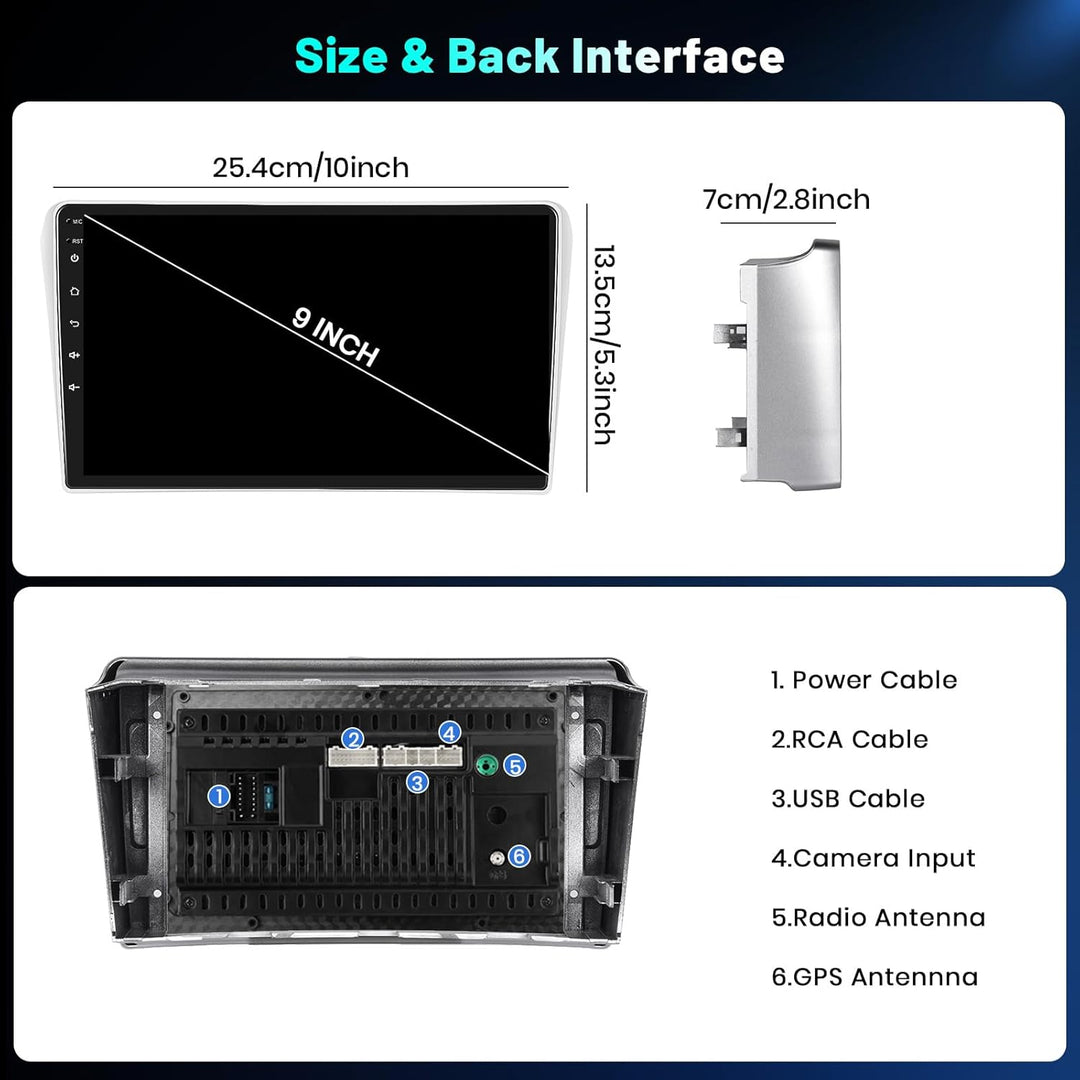 Hikity 4+64GB Android 15 Autoradio für Toyota Avensis 2003-2009 Mit Wireless Carplay Android Auto, 9