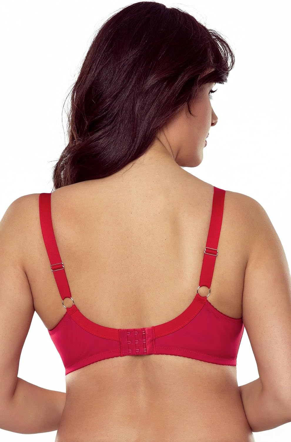 Vivisence BH Damen mit Bügel Grosse Brüste Starker Halt Bequemer Alltagsstil 1045 70D Rot, 70D Rot