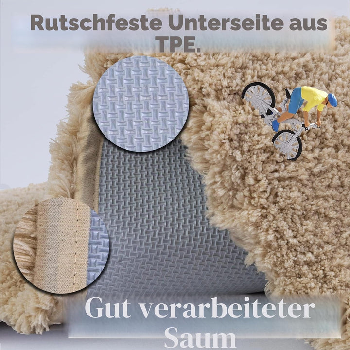 ROLIZOE Extrem Dicker Badematte rutschfest Badteppich Hochsaugfähige Badezimmerteppich Superweicher