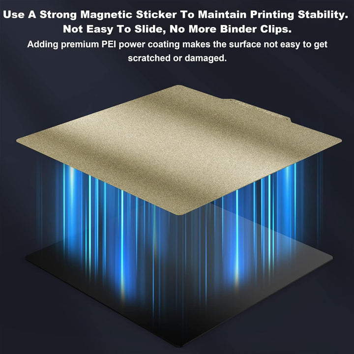 Druckplatte für Ender 3, Beidseitige Texturiertes Federstahl Magnetisch PEI Platte 235x235mm Druckbe