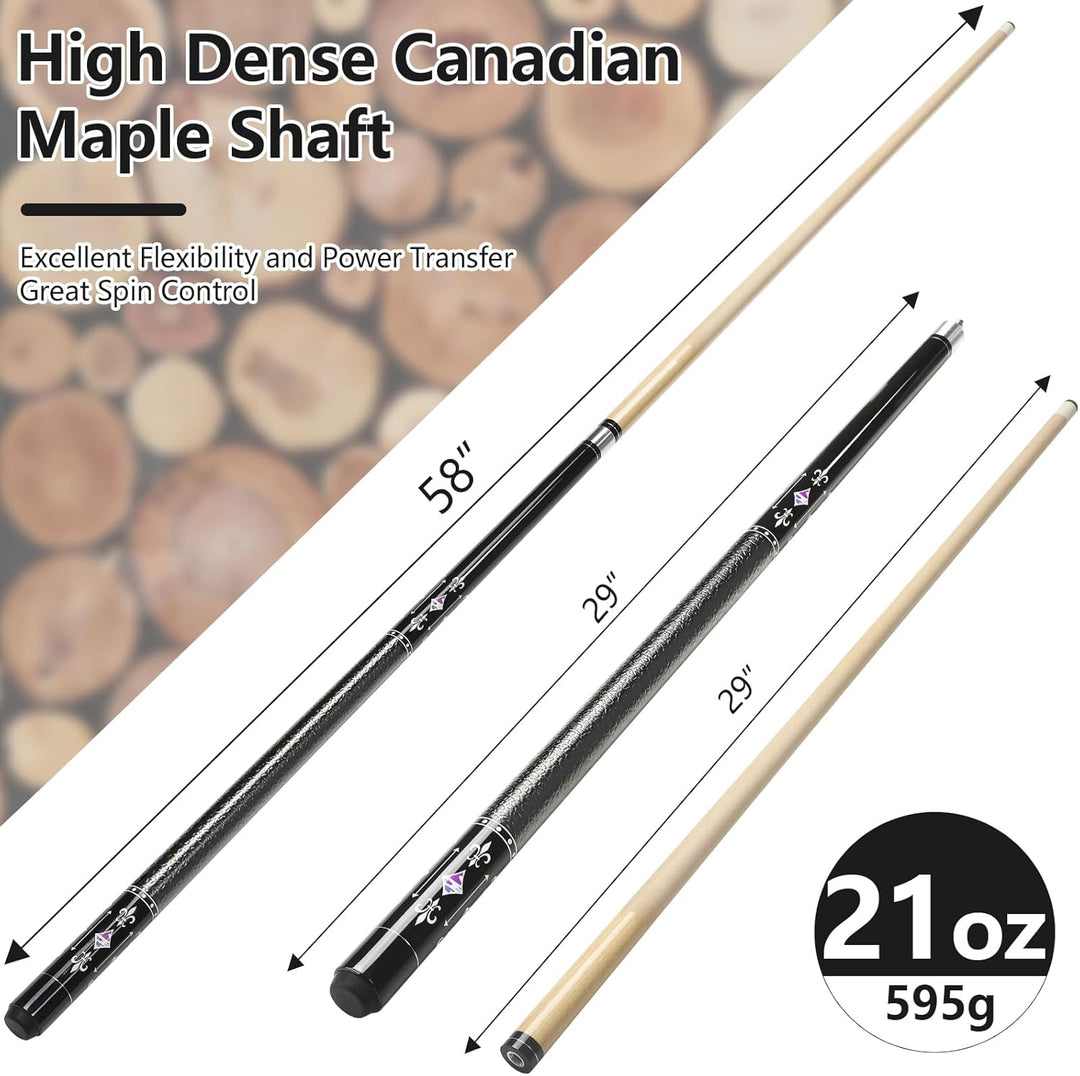 Billard Queue 18 19 20 21 oz, 58" Pool Queue Sticks 13mm Spitzen für Professionelle Billardspieler,
