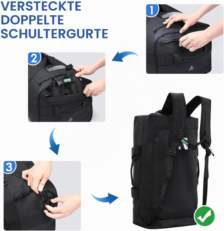 Haimont Reisetasche Sporttasche mit robusten Reisetaschen für Männer und Frauen, Camping mit umwande