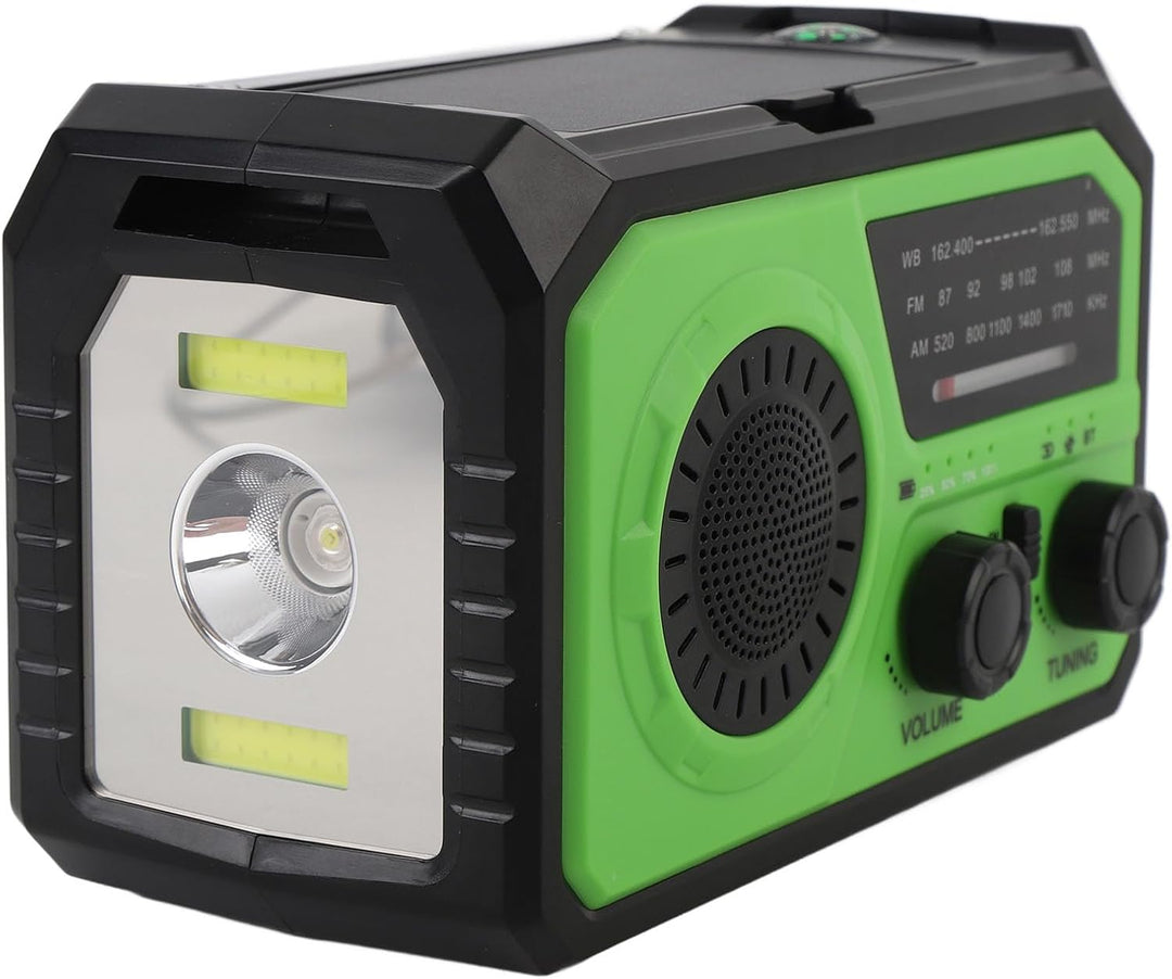 Notfall-Kurbelwetter-Radio mit 16.000 MAh-Akku, 3 Ladeoptionen, Solarradio mit Kompass, Taschenlampe